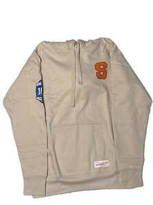 Mitchell & Ness Cream Syracuse Hoodie Sz Medium NWT